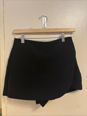 Zara Black Asymmetrical Wrap Skirt